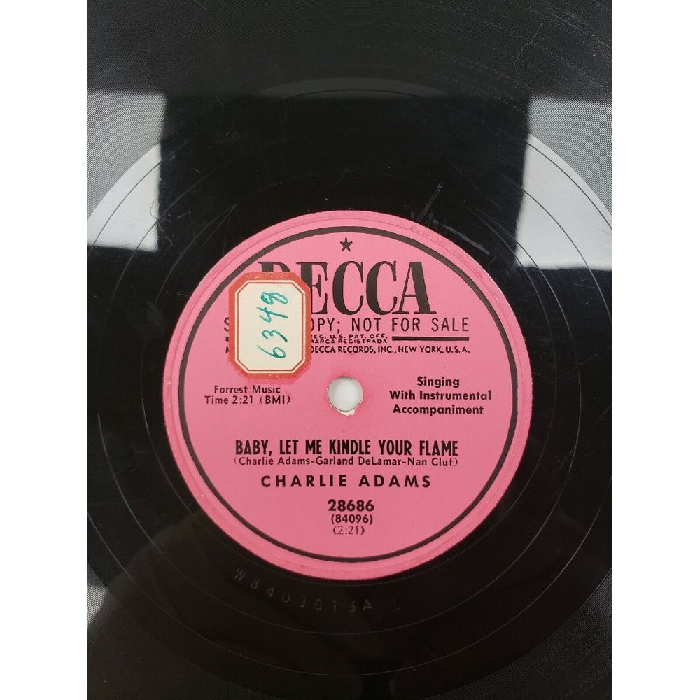 78 RPM-Baby,Let Me Kindle Your Flame-I Hope You're Happy Now-Charlie Adams(R108)